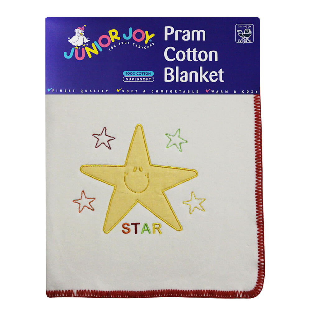 Junior Joy Embroidered Pram Cotton Blanket